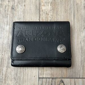 Arizona Jean Company Black Leather Wallet - Y2K Vintage Minimalist Bifold